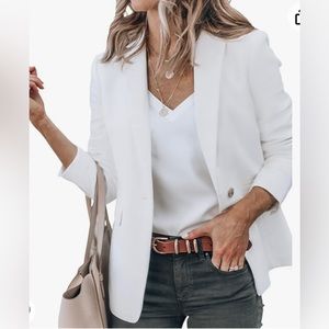 Medium White Oversized Blazer - New